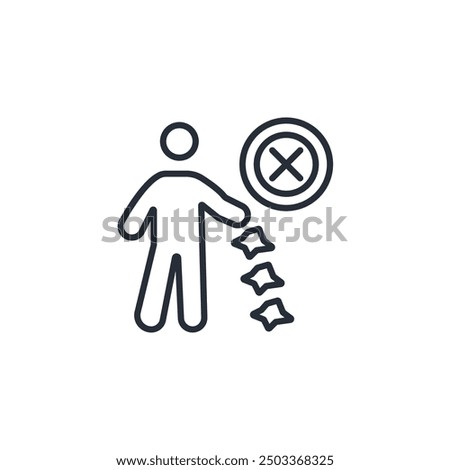 litter icon. vector.Editable stroke.linear style sign for use web design,logo.Symbol illustration.