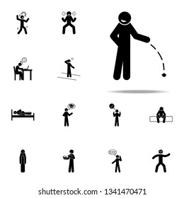 litter, man icon. Negative Character icons universal set for web and mobile