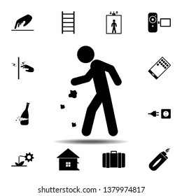 Litter man litter icon. Simple glyph, flat vector element of universal icons set for UI and UX, website or mobile application