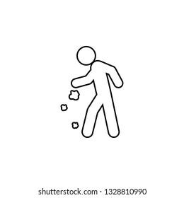 Litter man litter icon. Simple thin line, outline vector of universal icons for UI and UX, website or mobile application