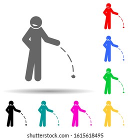 Litter, man multi color style icon. Simple glyph, flat vector of negative character icons for ui and ux, website or mobile application