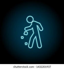 Litter man litter neon icon. Simple thin line, outline vector of universal icons for UI and UX, website or mobile application