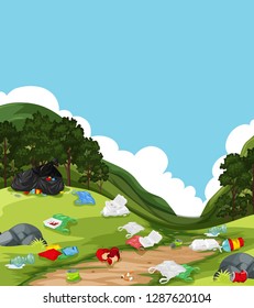 Litter Nature Landscape Illustration Stock Vector Royalty Free Shutterstock