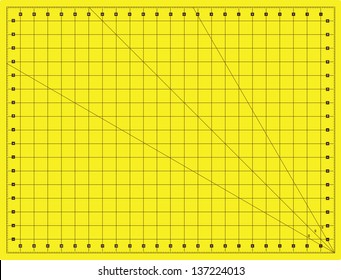Litter printed with a grid for measuring creativity and cutting various items. Vector illustration.