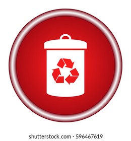 Litter sign illustration. White icon in the red square.