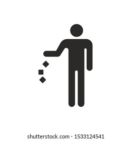 Litter Sign Isolated On White Background. Throwing Symbol Simple, Flat Vector, Icon You Can Use Your Website Design, Mobile App Or Industrial Design. Vector Illustration
