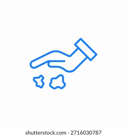 Vector de signo de icono de mano ensuciadora