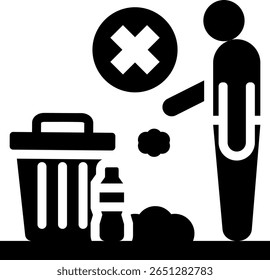 Ilustración vectorial de glifo de icono de ensuciamiento