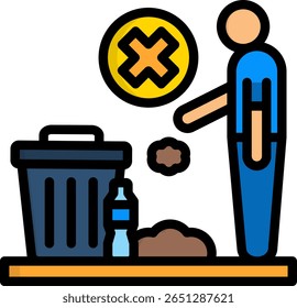 Icono de ensuciamiento Ilustración vectorial de color lineal