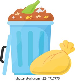 Littering vector color icon design, Environmental pollution symbol, Chemical Biological contamination sign, Pollutants stock illustration, Electromagnetic pollution concept