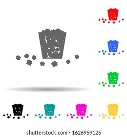 Littering waste trash multi color style icon. Simple glyph, flat vector of chaos icons for ui and ux, website or mobile application