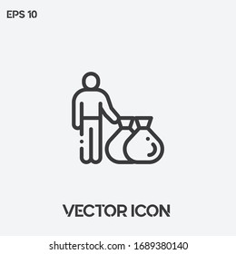 Litter,scavenger vector icon illustration. Ui/Ux. Premium quality.
