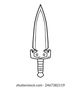 littile dagger illustration outline isolated vector