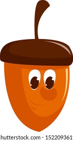 Little acorn, illustration, vector on white background.