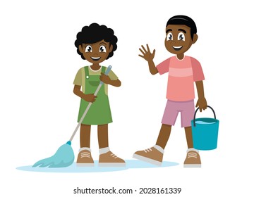 Little African Kid Boy Girl Do Stock Vector (Royalty Free) 2028161339 ...