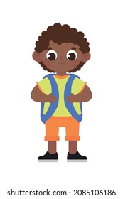 kleiner Afro-Junge mit Tasche