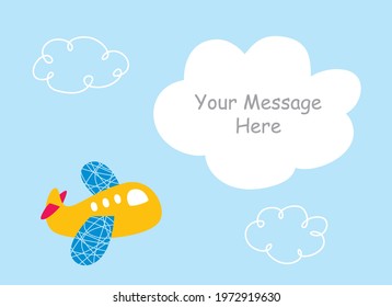 little airplane aircraft greeting card vector