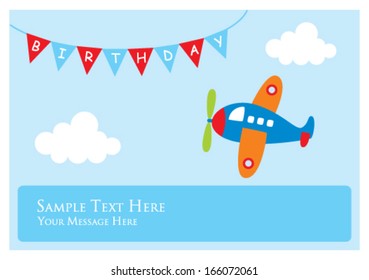 little airplane birthday greeting card
