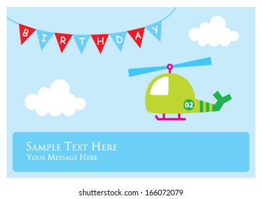 little airplane birthday greeting card