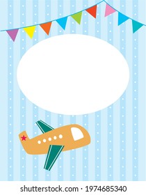 little airplane birthday greeting card graphic vector illustration