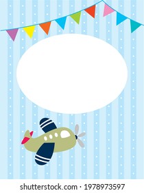 little airplane birthday greeting card graphic vector illustration