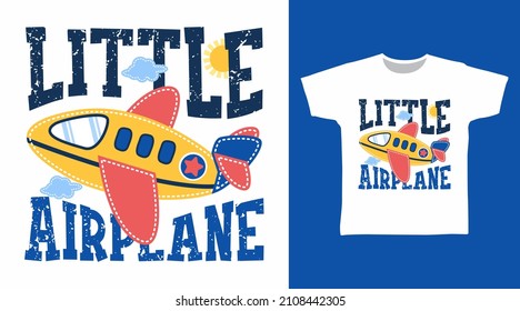 Little airplane typography tees design concept