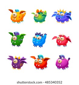 Little Alien Dragon Like Monsters Set