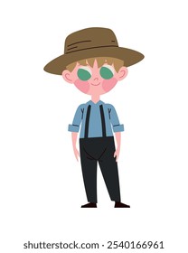 personagem menino pequeno amish isolado