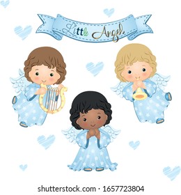 Little Angel Blue Collection Vector