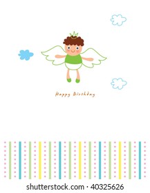 little angel boy arrival greeting card
