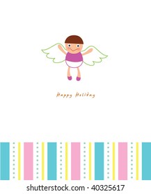 little angel boy christmas greeting card