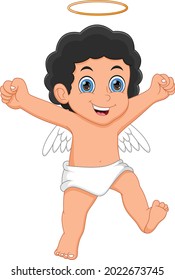little angel cartoon on white background