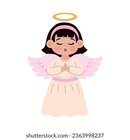 little angel character icon isolated