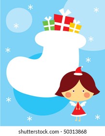 little angel christmas tag greeting