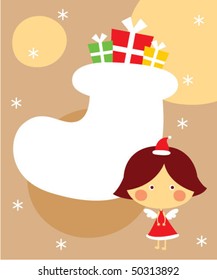 little angel christmas tag greeting