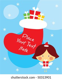 little angel christmas tag greeting