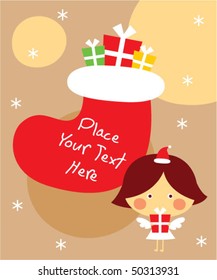 little angel christmas tag greeting