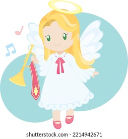 Little Angel With Christmas Trumpet