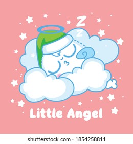 Little Angel Cute Cartoon character design, Vector illustration.