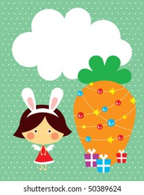 little angel easter greeting card