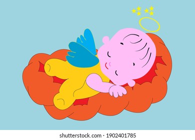 Little Angel fairy sleeping infant kid cute adorable love
