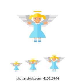 Little angel girl flat icon