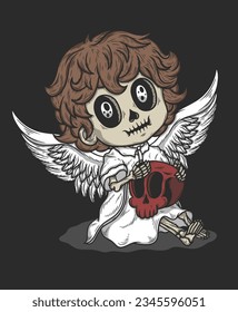 Little angel hand drawn illustration vector design