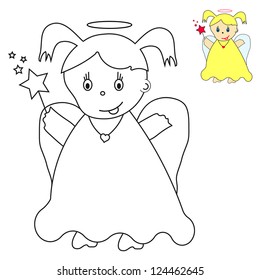 little angel with magic wand
