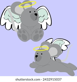 little angel mouse cherub cartoon pack collection in vector format
