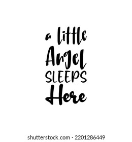 a little angel sleeps here black letter quote