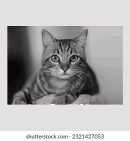 little angel slogan with cute angel cat illustration, cat, black and white house cat, Black and white portrait of the cat on the home window, vector