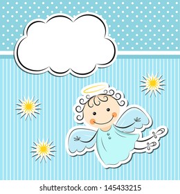 Little angel with stars and cloud