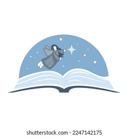 pequeño libro de invierno de ángel, vector