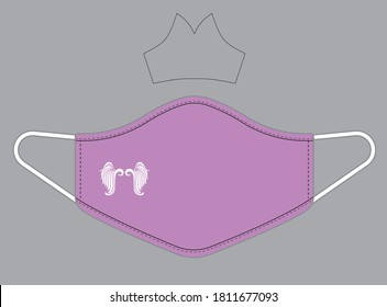 little angels face mask for printing